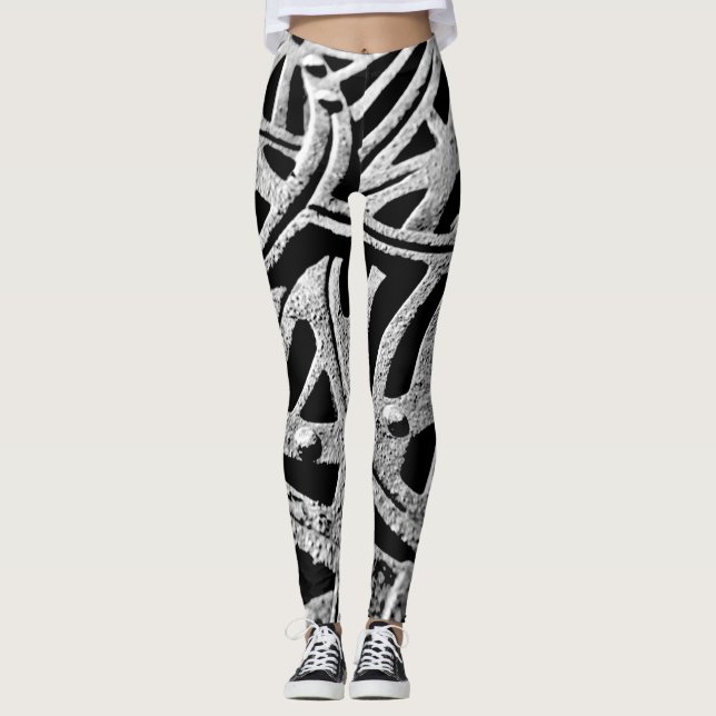 Rusty Grate in Grau Leggings (Vorderseite)