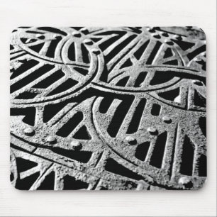 Rusty Grate in Grau Mousepad