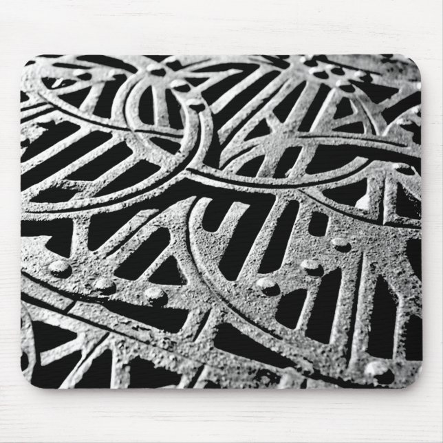 Rusty Grate in Grau Mousepad (Vorne)