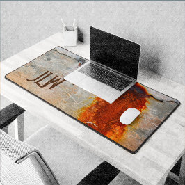 Rusty Gray und Orange Urban Grunge Stilvoll Schreibtischunterlage