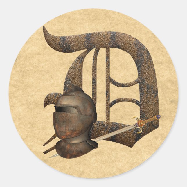 Rusty Knights Initial D Runder Aufkleber (Vorderseite)