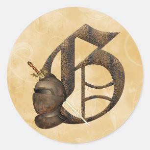 Rusty Knights Initial G Runder Aufkleber