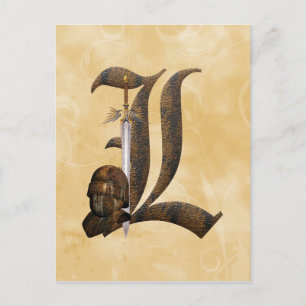 Rusty Knights Initial L Postkarte