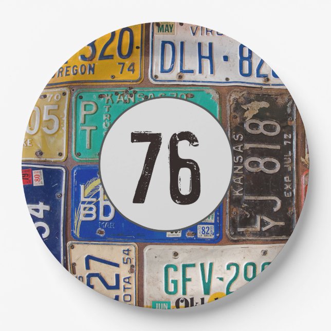 Rusty License Teller 76. Geburtstag (Vorderseite)