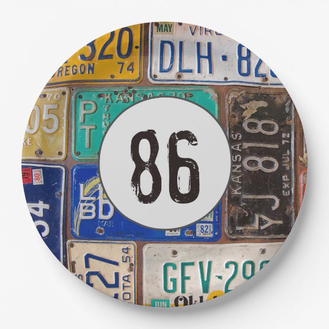 Rusty License Teller 86. Geburtstag (Vorderseite)