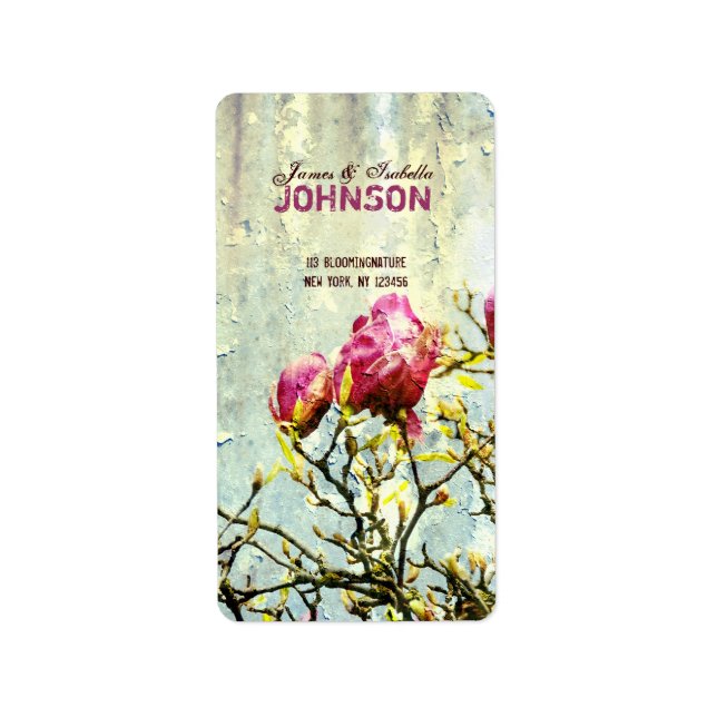 Rusty Magnolia Adressaufkleber (Vorne)