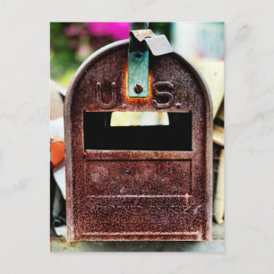 Rusty Mailbox Portrait Postkarte