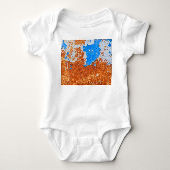 Rusty Metal: Grunge Textures Muster Baby Strampler (Vorderseite)