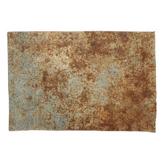 Rusty Metal: Texturierte Panel Hintergrund. Kissenbezug