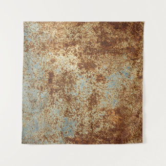 Rusty Metal: Texturierte Panel Hintergrund. Wandteppich