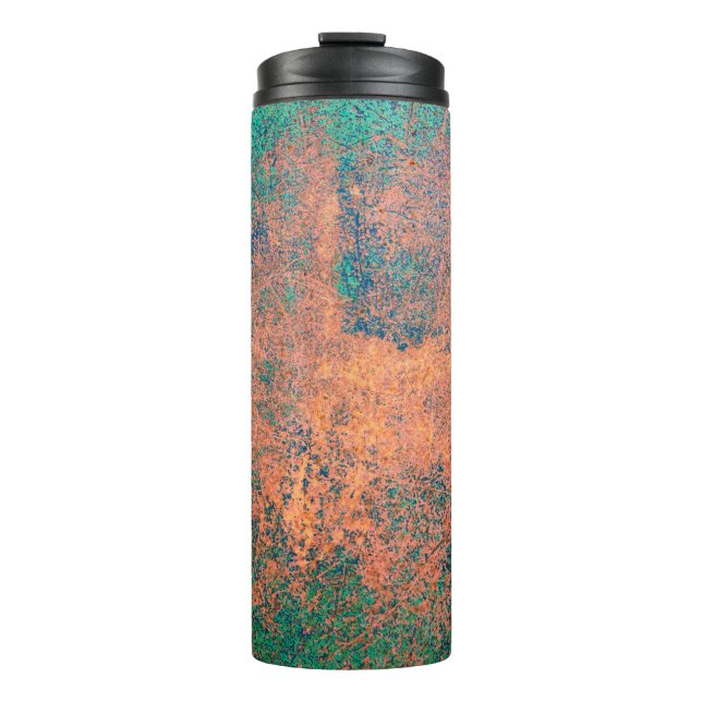 Rusty Metallplatte Hintergrund Textur. Stahlplatte Thermosbecher (Vorderseite)