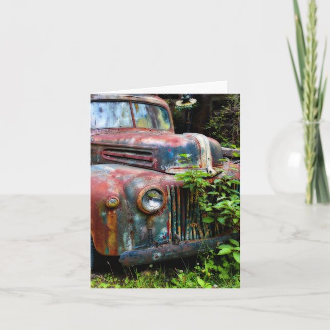 Rusty Old Antique Truck Karte (Vorderseite)