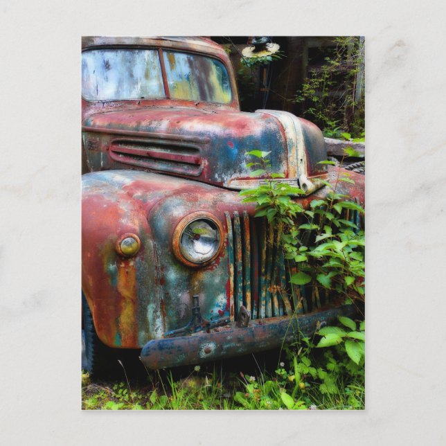 Rusty Old Antique Truck Postkarte (Vorderseite)