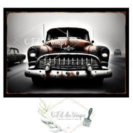 Rusty old car no2 postapocallyptic Tissue paper Seidenpapier