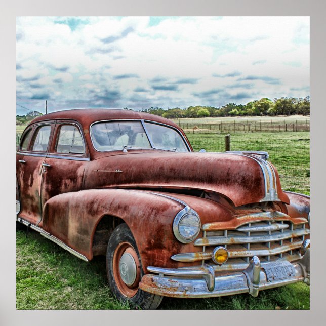 Rusty Old Classic Car Vintag Automobil Poster (Vorne)
