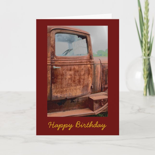 Rusty Old Truck Masculine Geburtstagkarte Karte (Vorderseite)