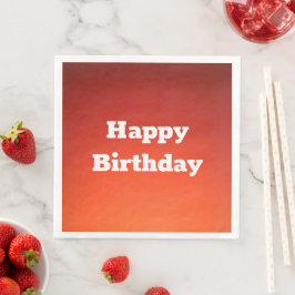 Rusty Orange Happy Birthday Paper Napkins Serviette