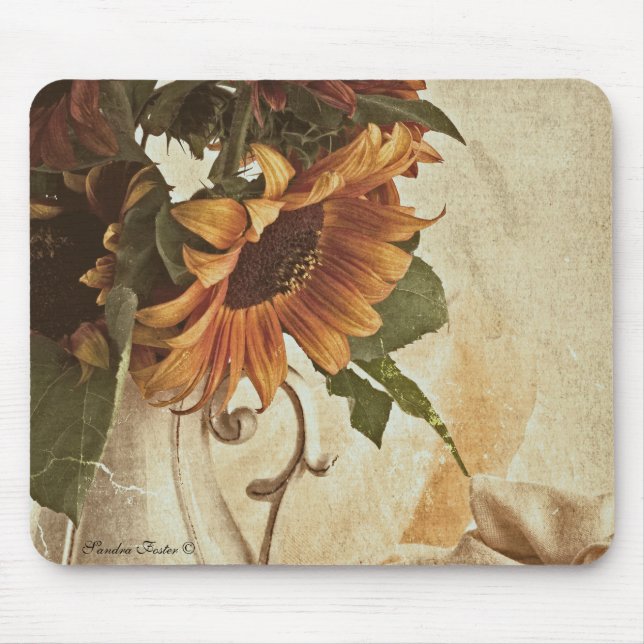 Rusty Orange Sunflowers Mousepad (Vorne)