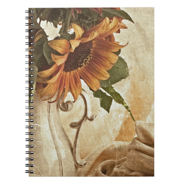 Rusty Orange Sunflowers Notizblock (Vorderseite)