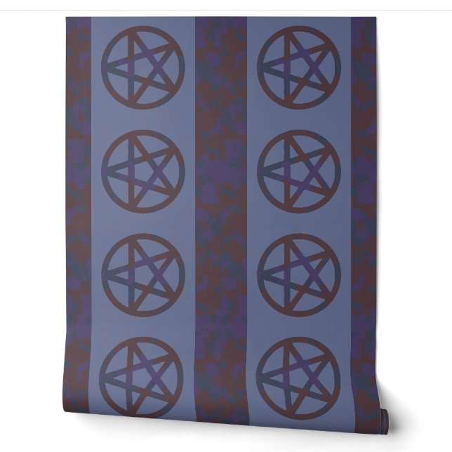 Rusty Pentagram Wallpaper Border Blue Tapete (Abrollen)