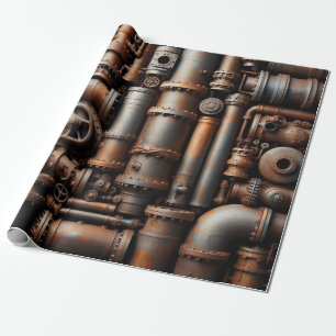 Rusty Pipes Wrapping Paper Geschenkpapier