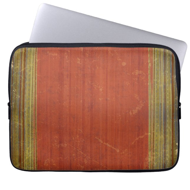 Rusty Red Green Stripes Laptop-Computer-Sieb Laptopschutzhülle (Vorderseite)