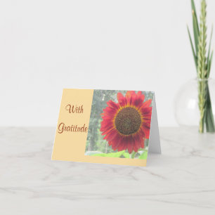Rusty Red Sunflower Danke-Card Dankeskarte
