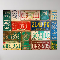 rusty retro license plate collection