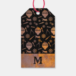 Rusty Steampunk Balloons Monogram Geschenkanhänger
