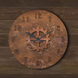 Rusty Steampunk Clock Große Wanduhr
