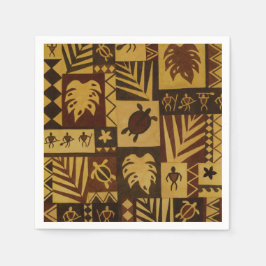 Rusty Tapa Hawaiian Warrior Paper Napkins Serviette