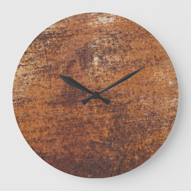 Rusty Textured Metal Surface Große Wanduhr (Vorderseite)