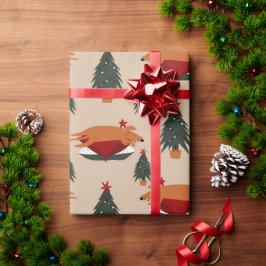Rusty the Dog Schlafen Weihnachtsbaum Geschenkpapier