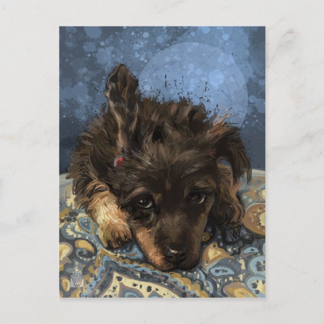 Rusty the Poodle Postkarte (Vorderseite)