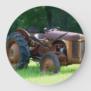Rusty Tractor Clock Große Wanduhr