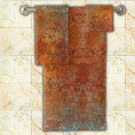 Rusty, Verdigris, Grunge Steampunk Badhandtuch Set