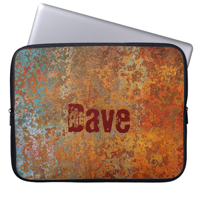 Rusty, Verdigris, Grunge Steampunk Personalisiert  Laptopschutzhülle (Vorderseite)