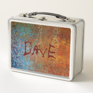 Rusty, Verdigris, Grunge Steampunk Personalisiert Metall Brotdose