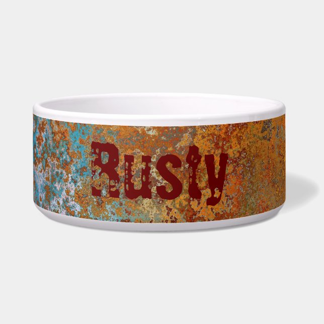 Rusty, Verdigris, Grunge Steampunk Personalisiert Napf (Vorderseite)