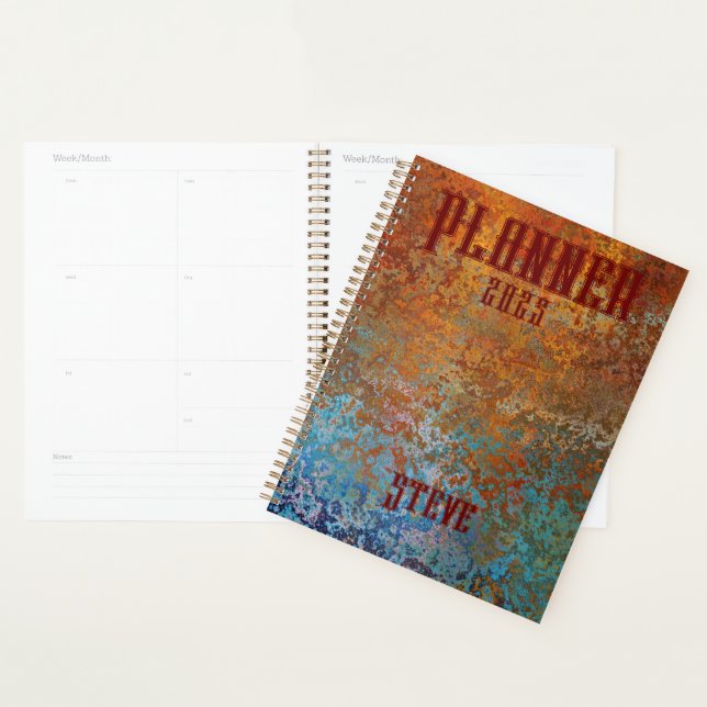 Rusty, Verdigris, Grunge Steampunk Personalisiert Planer (Anzeige)