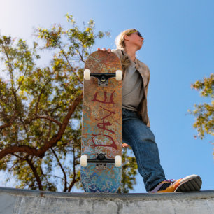 Rusty, Verdigris, Grunge Steampunk Personalisiert Skateboard
