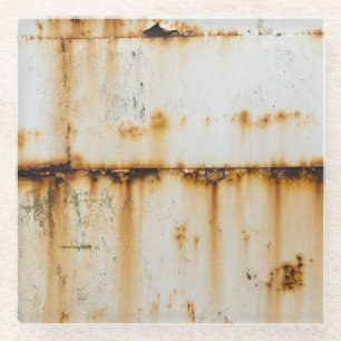 Rusty White Metal: Texturierte Oberfläche Glasuntersetzer