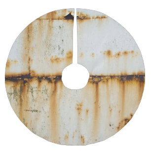 Rusty White Metal: Texturierte Oberfläche Polyester Weihnachtsbaumdecke
