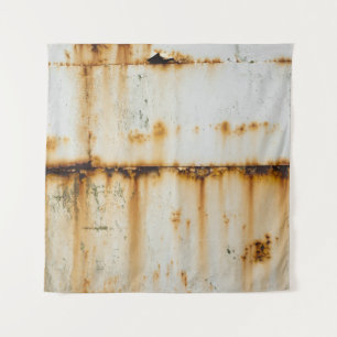 Rusty White Metal: Texturierte Oberfläche Wandteppich