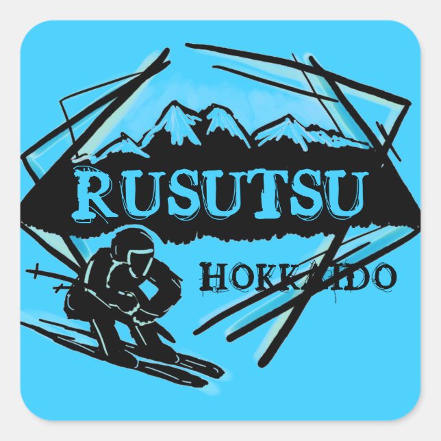 Rusutsu Hokkaido Japan blaue Aufkleber des Skigele (Vorderseite)