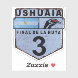 Ruta 3 Ushuaia Patagonia Straßenschild Aufkleber