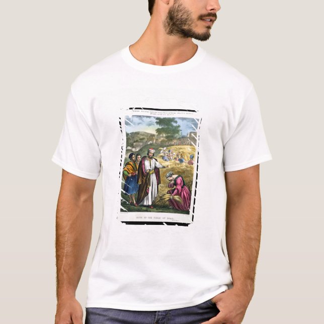 Ruth auf dem Gebiet von Boaz, von einer Bibel T-Shirt (Vorderseite)