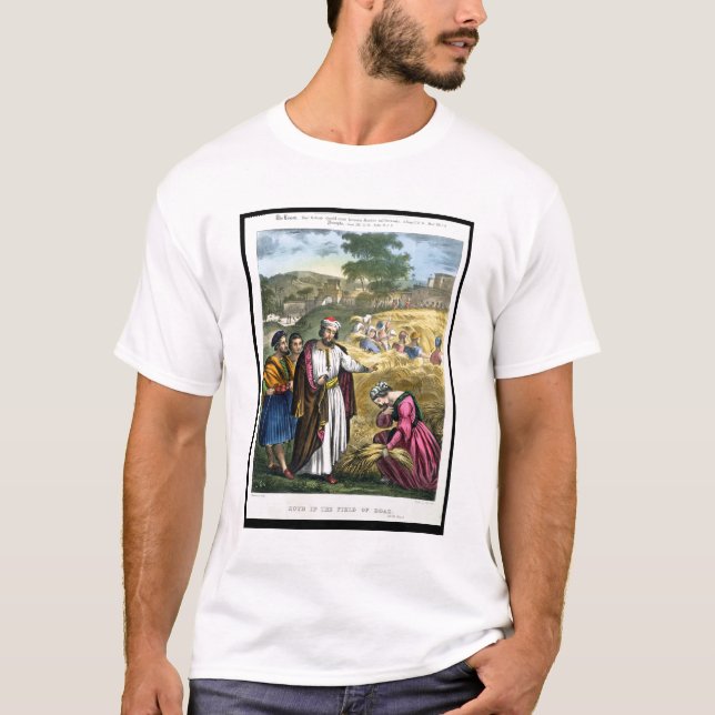 Ruth auf dem Gebiet von Boaz, von einer Bibel T-Shirt (Vorderseite)
