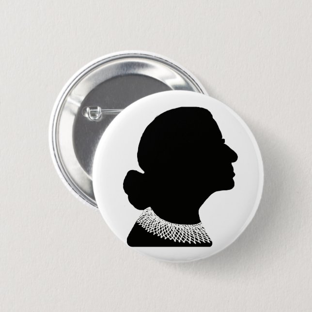 Ruth Bader Ginsberg Silhouette Button Button (Vorne & Hinten)