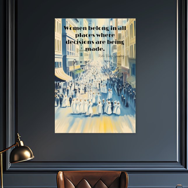 Ruth Bader Ginsberg Women's Sufferage Poster (Ruth Bader Ginsberg Suffergette Watercolor Feminism Poster.)